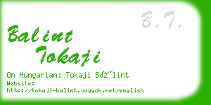 balint tokaji business card